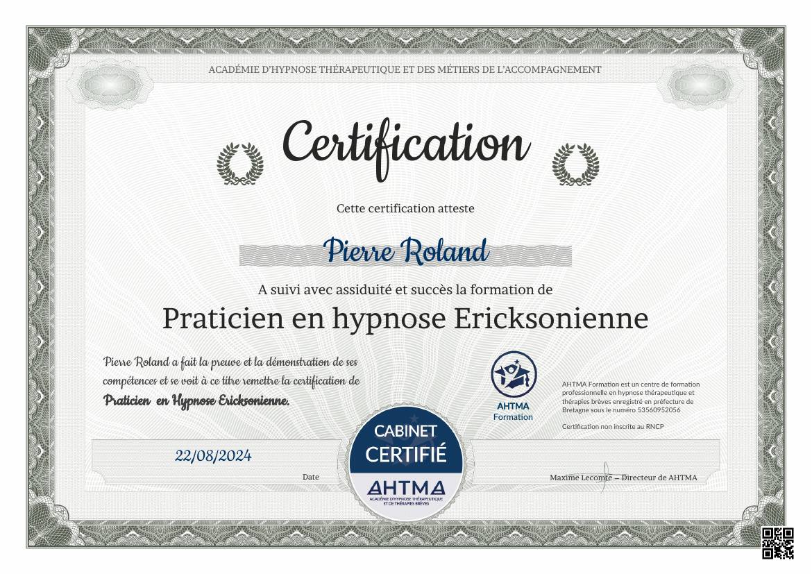 Praticien en Hypnose Ericksonienne